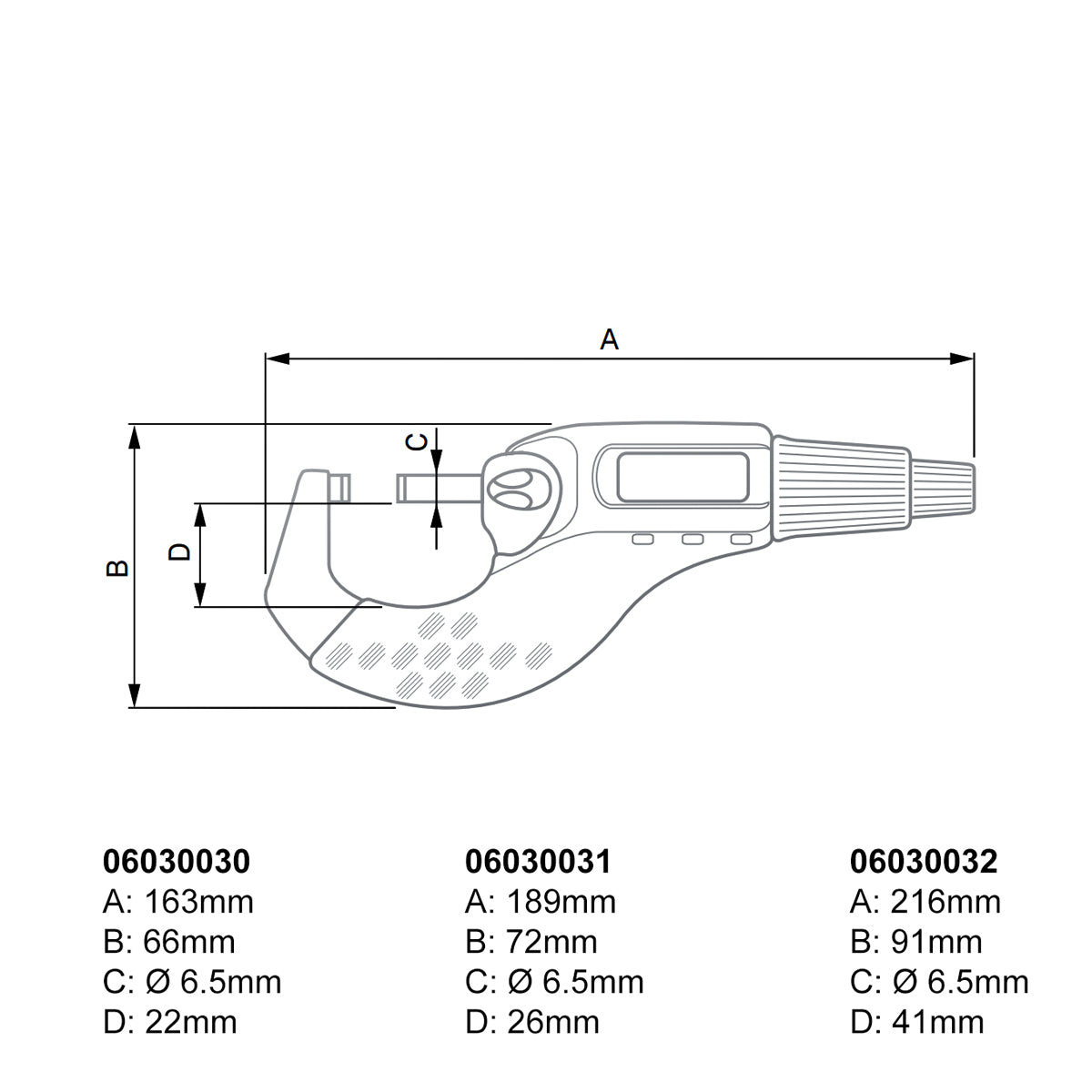 Micromaster Micrometer Set IP54 RS232 Output 0-75mm 06030029