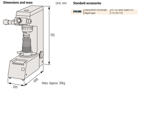 810-086 Measuring microscope HM-100 Series Micro Vickers hardness testing machines