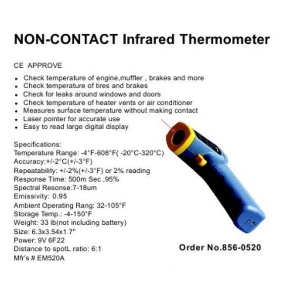 MHC 856-0520 Non Contact infrared thermometer EM520A