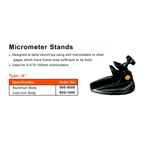 MHC 600-1000 Standard Micrometer Stand, For Mic. under 4" or 100mm (cast iron)