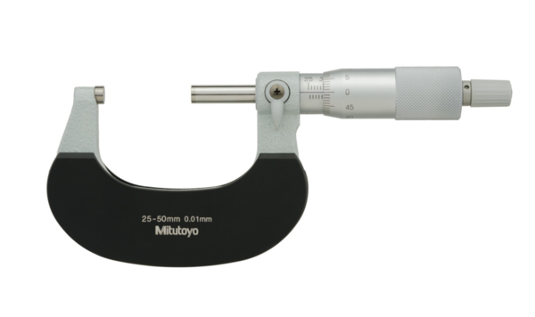 Mitutoyo Outside Micrometer with  Heat Ins. Plate 25-50mm, 0,01mm 102-302