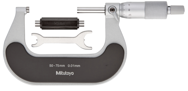 Mitutoyo Outside Micrometer with  Heat Ins. Plate 50-75mm, 0,01mm 102-303