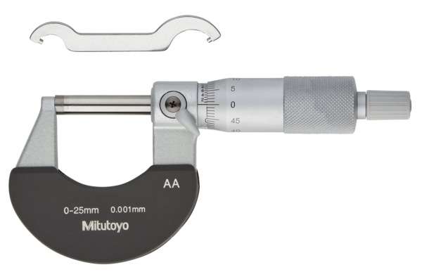 Mitutoyo Outside Micrometer with  Heat Ins. Plate 0-25mm, 0,001mm 102-311