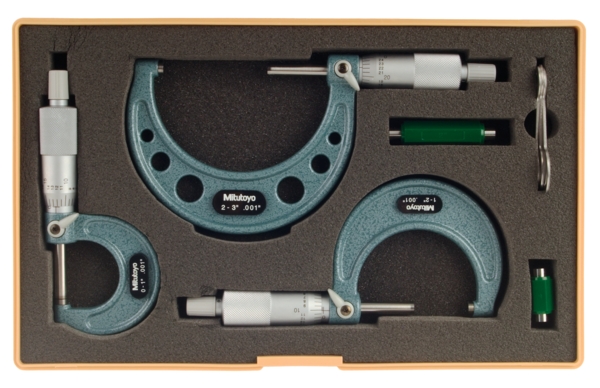 Mitutoyo Imperial Analogue Outside Micrometer Set 0-3", (3 pcs.), 0,0001" 103-922