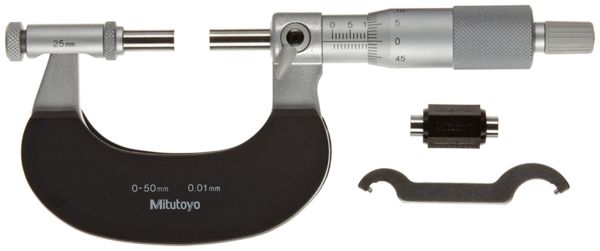 Mitutoyo Outside Micrometer Interchangeable Anvil 0-50mm, with Heat Insulating Plate 104-171