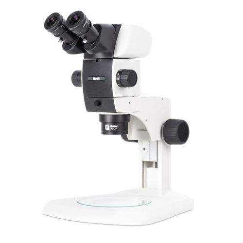 Motic SM7-P A1X Binocular Microscope  8X-56X with 10x Eyepiece Part no. 1100201800061 30º inclined Plan Achromat opaque samples