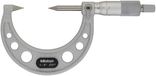 Point Micrometer with Hardened Tip 1-2