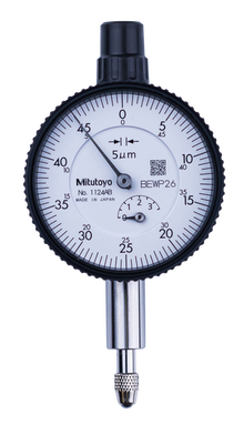 Dial Gauge, Flat Back, ISO Type 3,5mm, 0,005mm 1124AB