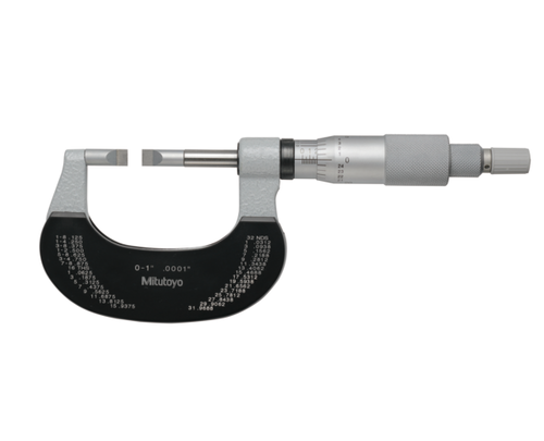 Mitutoyo Blade Micrometer, Carbide-Tipped Blade 1", 0,4mm Blade 122-151-10