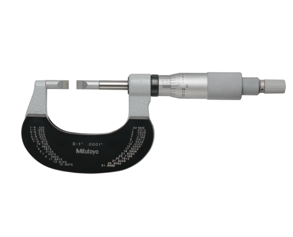 Mitutoyo Blade Micrometer, Carbide-Tipped Blade 1", 0,4mm Blade 122-151-10