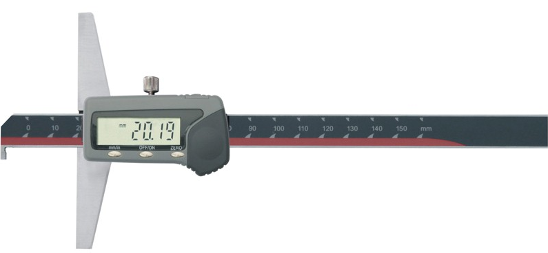 Inspec Digital Depth Caliper with single hook  0-200mm/0-8" 123-102-10