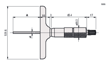 Mitutoyo Depth Micrometer 0-75mm 63mm Base 129-110