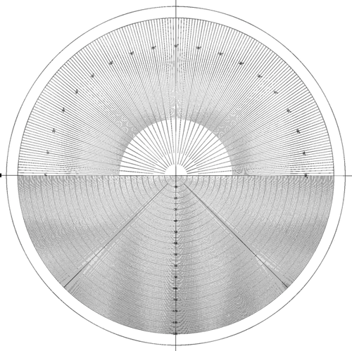 Overlay chart for Projector, No.11 Circle/protractor chart metric Ø 300 mm 12AAM587