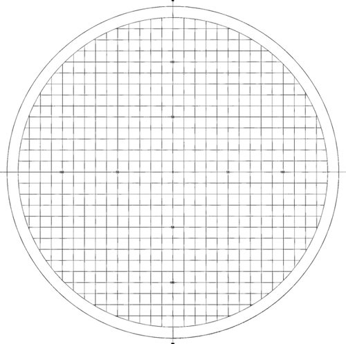 Overlay chart for Projector, No.15 Grid chart 10 mm pitch metric Ø 300 mm 12AAM591