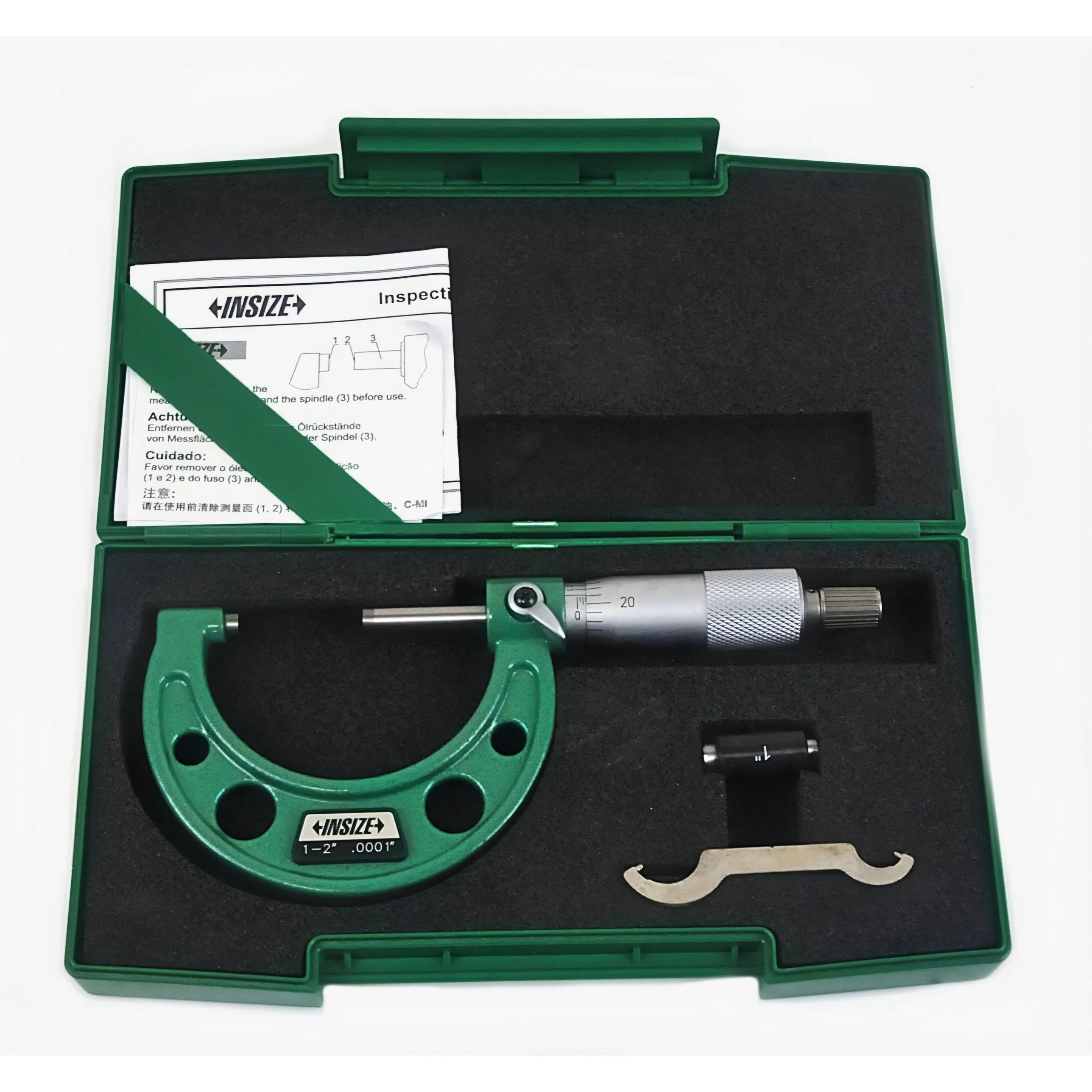 Insize Mechanical micrometers without heat shield 1-2" x.0001", 3203-2