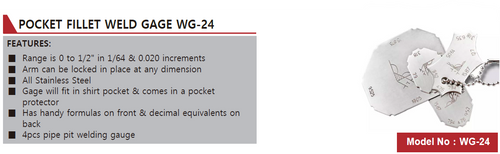 WG-27 Adjustable Fillet Weld Gage