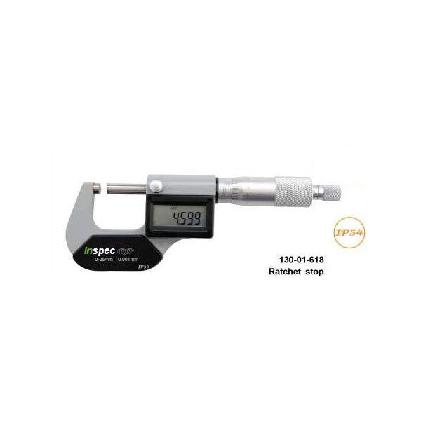 Inspec Digital Outside Micrometer 130-01-618 Range 0-1"/0-25mm Resolution .00005"/.001mm