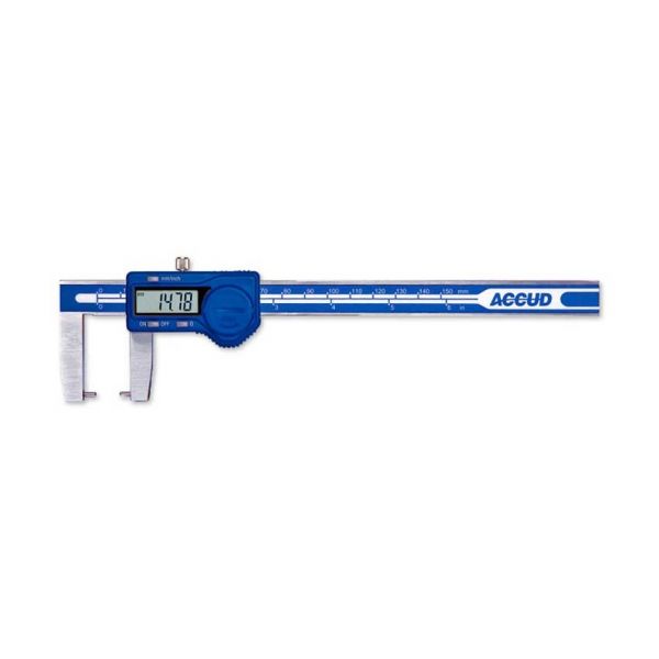 Accud Outside Groove Digital Calipers With Round Points 0-150mm/0-6" Resolution .01mm/.0005'' 134-006-11