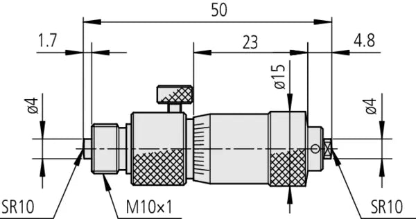 Main Unit for Tubular Inside Micrometer 2-2.5" 137-014  Carbide measuring Faces