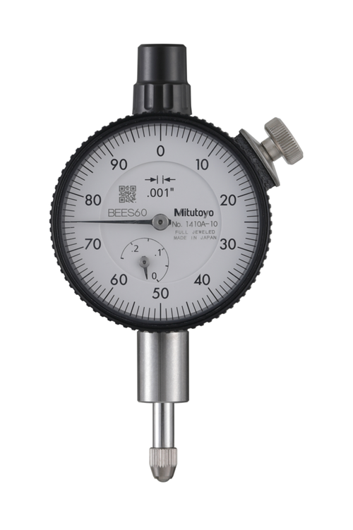 Dial Gauge, Flat Back, ANSI/AGD Type Jewelled Bearing, 0,25", 0,001" 1410AB-10