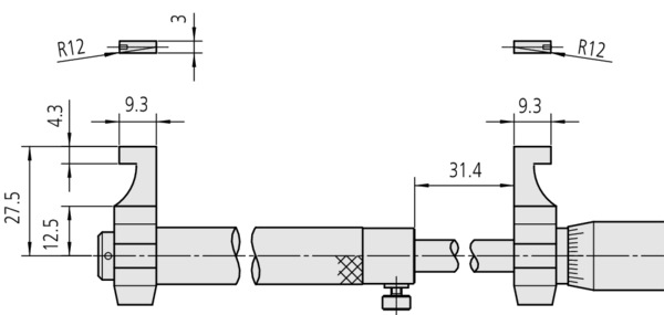 Mitutoyo Caliper Jaw Inside Micrometer 225-250mm 145-218
