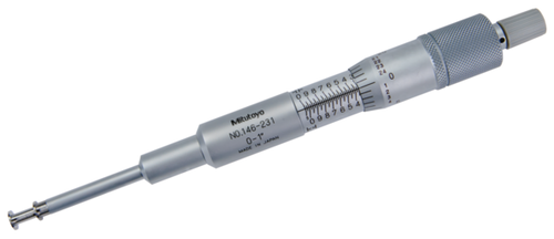 Mitutoyo Groove Micrometer, Non-Rotating Spindle 0-1", 0.25" Flange 146-231