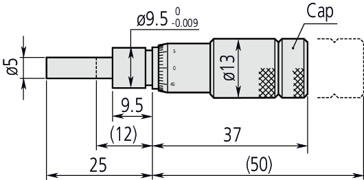 Micrometer Head Zero Adjustable Thimble 0-13mm 148-503