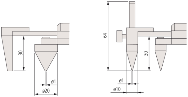 Mitutoyo Digital ABS Back-Jaw Caliper, IP67 10,1-300mm, Center/Center 573-717-20