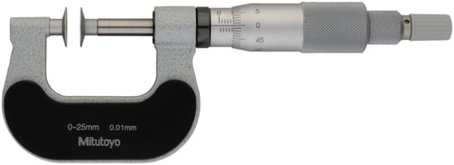 Mitutoyo Disc Micrometer, Non-Rotating Spindle, 0-25mm, Full Faced, D=14,3mm 169-101-10
