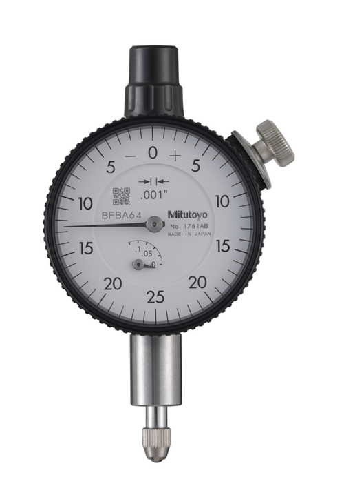 Dial Gauge, Flat Back, ANSI/AGD Type 0,125", 0,001" 1781AB