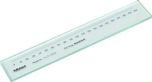 Working Glass Scale + Inspection Cert. 0-200mm, 0,1mm 182-514-10