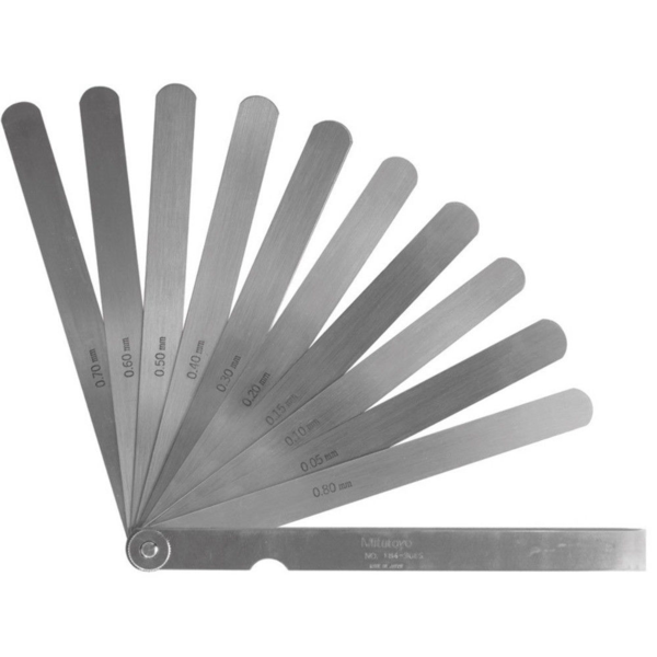 Thickness/Feeler Gauge 0,05-0,8mm, 10 Leaves, 150mm Blade 184-308S