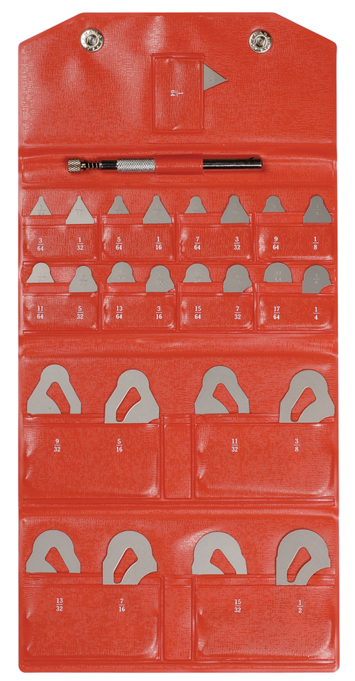 Radius Gauge 1/64–1/2” by 64ths & 1/32", 25 leaves 186-903