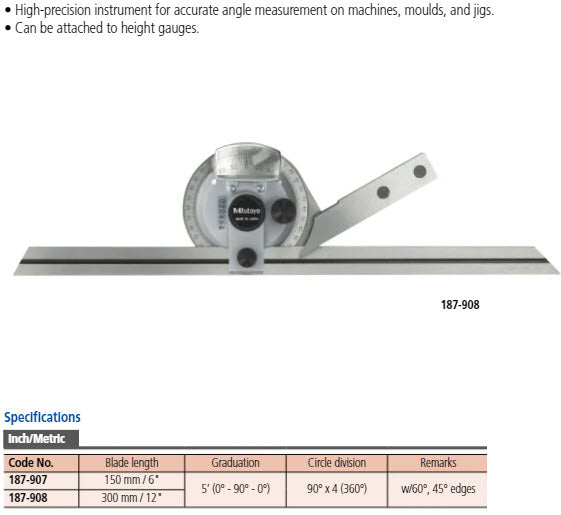 Universal Protractor with 150mm Blade 187-907-10