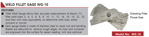 WG-10 Weld Fillet Gage