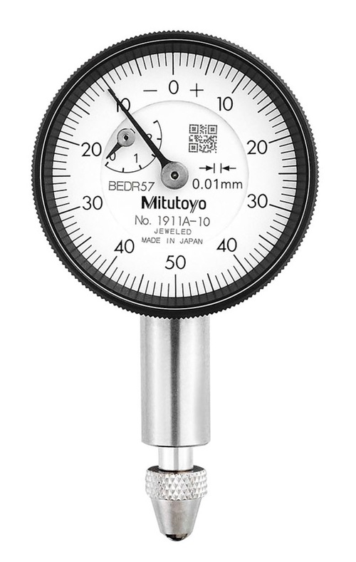 Dial Gauge, Lug Back, ISO Type Jewelled Bearing, 2,5mm, 0,01mm 1911A-10