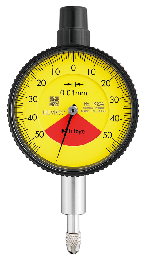 Dial Gauge, Lug Back, ISO Type One Revolution, Shock- & Dustproof, 1mm, 0,01mm 1929A-62