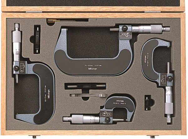 Mitutoyo Digit Outside Micrometer Set 0-100mm (4 pcs.) 193-902