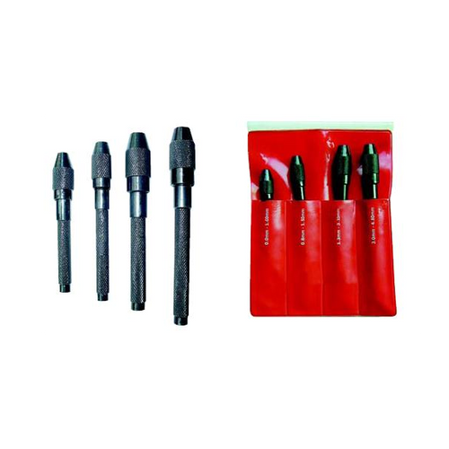 MHC 830-3104 Pin vise set Range 0-1mm, 0.8-1.5mm, 1.3-3.1mm & 3.0-4.8mm