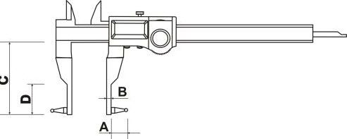 Bocchi Inside Caliper Interchangeable pointed tips Range .8-6"/20-150mm, Resolution .01mm/.0005" 951/01