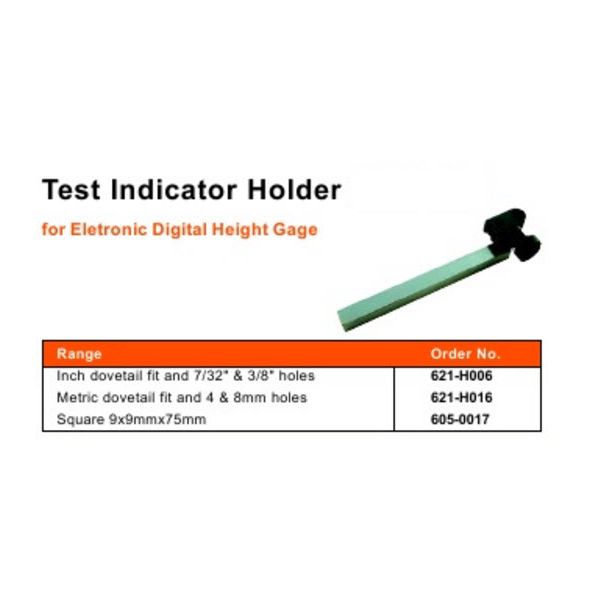 MHC 621-H016 Metric Test Indicator Holder With dovetail fit and 4 and 8mm diameters for Height Gauge