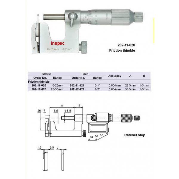 Inspec Uni Mike 0-25mm x .01mm 202-11-020