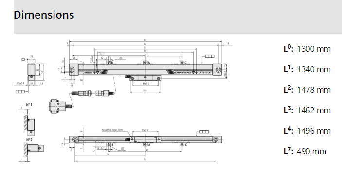 Linear Scale AT113 1300mm 539-220-30