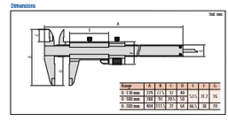 Mitutoyo Vernier Caliper, Fine Adjustment 0-280mm, 0,02mm, Metric/inch 532-121