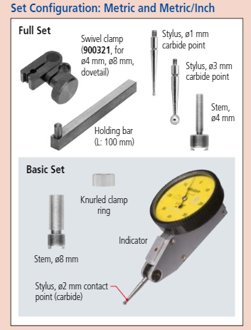 Lever-Type Dial Indicator 0.5mm 0.01mm Ø40mm Long Stylus 37.4mm 513-414-10E