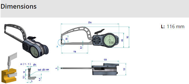 Mitutoyo External Digital Caliper Gauge 209-952, 0-30mm (Kroeplin Equivalent K450)