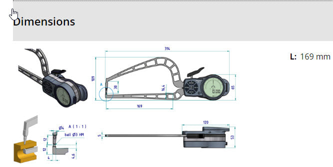 Mitutoyo External Digital Caliper Gauge 209-955, 0-50mm ( Kroeplin Equivalent K45R50)