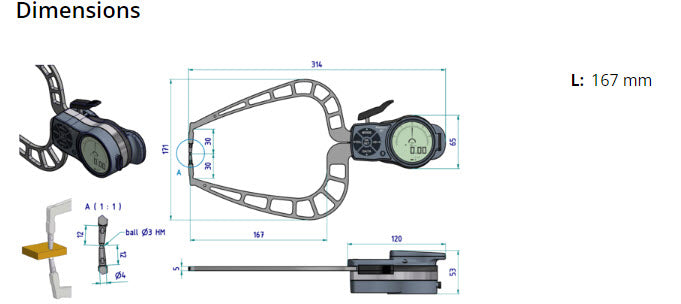 Mitutoyo External Digital Caliper Gauge 209-954 0-50mm