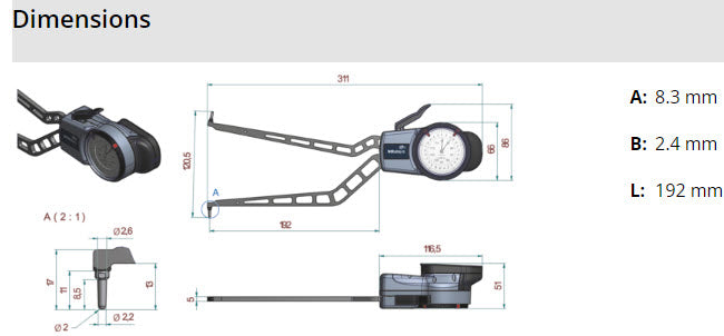 Mitutoyo Metric Internal Dial Caliper Gauge 70-120mm 0,01mm 209-903 (Kroeplin Equivalent H470)