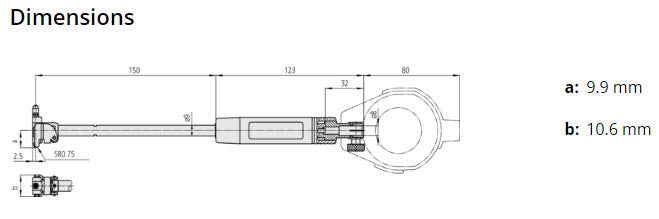 2-Point Inside Measuring Instrument Range  .6-1.4", Graduation .0005" For Blind holes 511-428-20